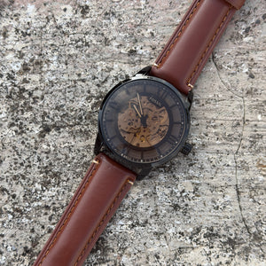 Fossi# Townsman Automatic Leather - 3 Month Machine Warranty - OM SAI TIMEPIECE
