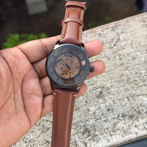 Fossi# Townsman Automatic Leather - 3 Month Machine Warranty - OM SAI TIMEPIECE