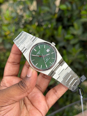 Tissot PRX Green Waffle Dial Stainless Steel Men's Watch | Powermatic 80 Inspired Edition