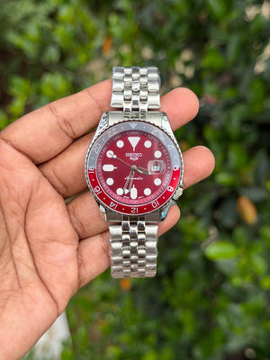 Seik 5 Sunburst Red
