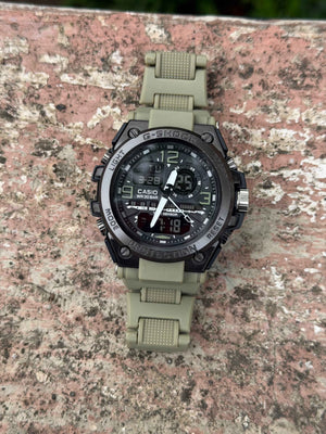 C@sio G-Sh#ck Style Analog Digital - OLIVE GREEN