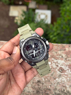C@sio G-Sh#ck Style Analog Digital - OLIVE GREEN