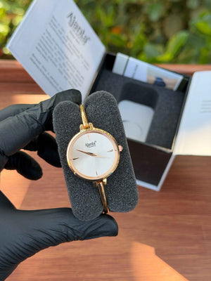 Ajanta Quartz Women’s Elegant Rosegold Bangle Watch with Rose gold Dial (AWC052PMSL/1) - 1 Year Warranty