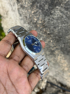 Tisst PRX Quartz – Blue Dial Stainless Steel Watch - OM SAI TIMEPIECE