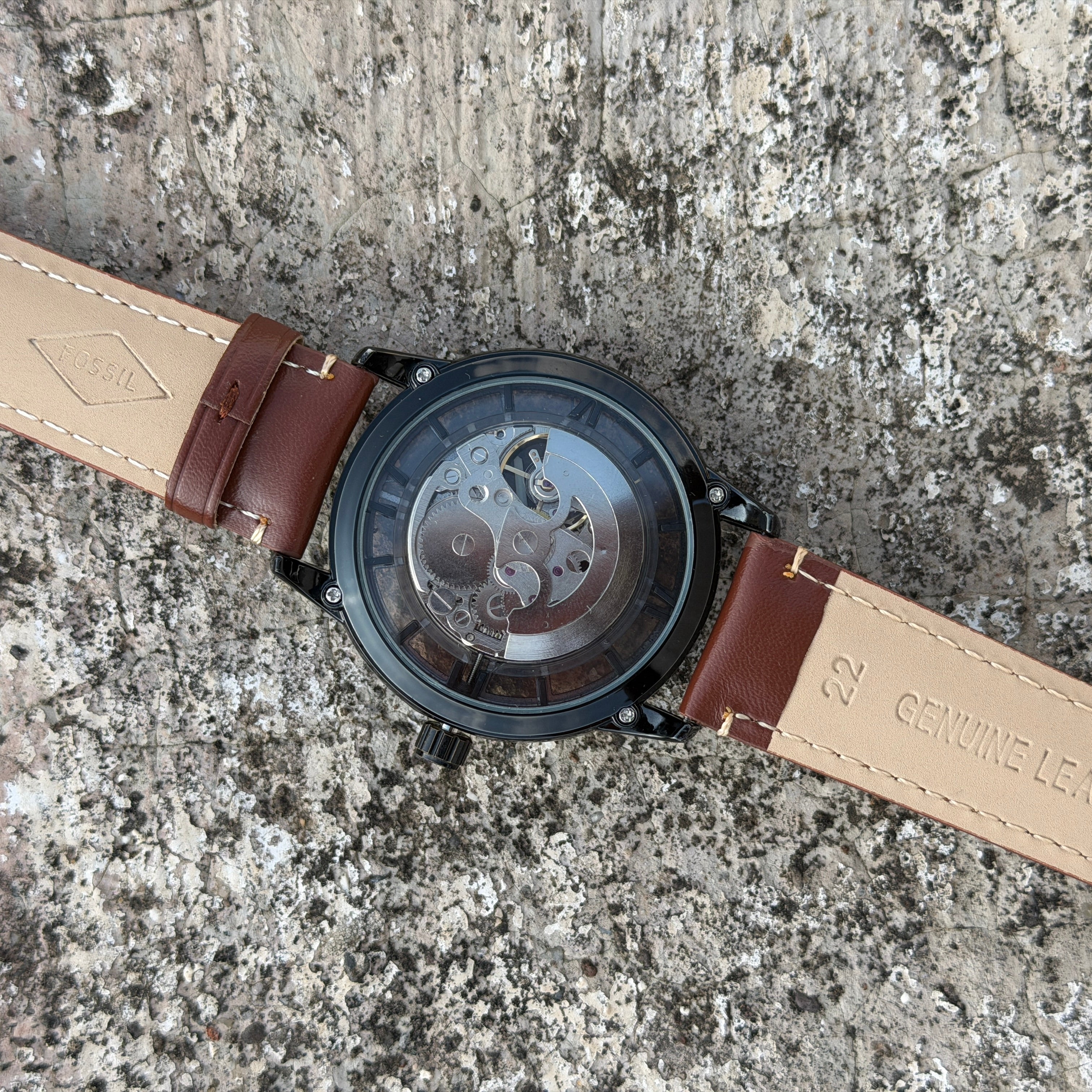 Fossi# Townsman Automatic Leather - 3 Month Machine Warranty - OM SAI TIMEPIECE