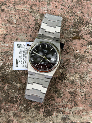 Tissot PRX Black Waffle Dial Stainless Steel Men's Watch | Powermatic 80 Inspired Edition