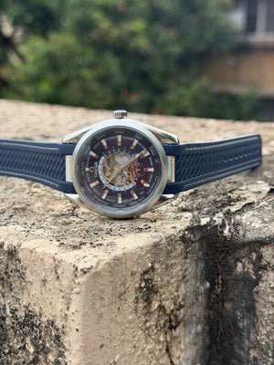 Omga Seamaster Aqua Terra Automatic Skeleton Dial Men’s Watch – Blue Rubber Strap