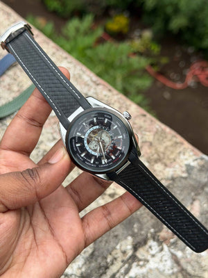 Omga Seamaster Aqua Terra Automatic Skeleton Dial Men’s Watch – Black Rubber Strap