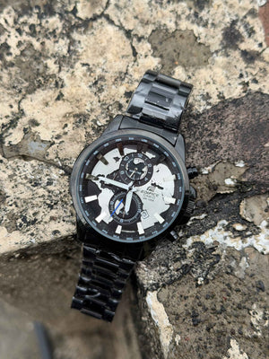 Casiio Ediffice World Time Full Black Chronograph Quartz Watch