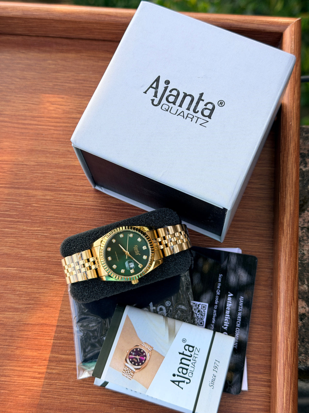 Ajanta Quartz Avenza Women’s Analog Watch (Model: AWCEXL102L/2 Green Gold - 1 Year Warranty