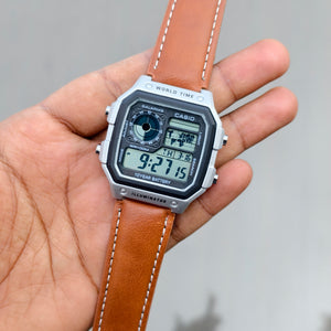 Casi# Vintage Illuminator - Tan/Silver - OM SAI TIMEPIECE