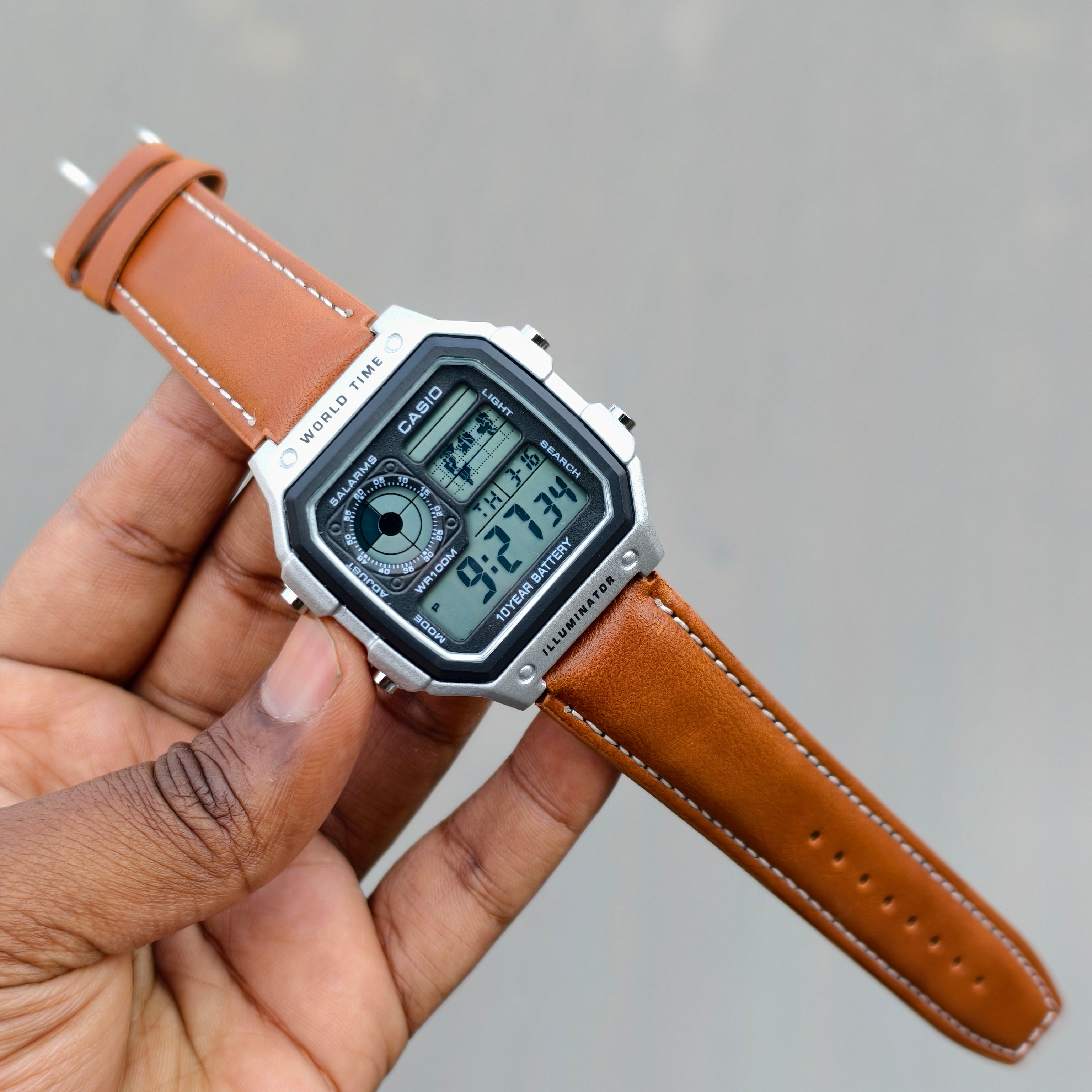 Casi# Vintage Illuminator - Tan/Silver - OM SAI TIMEPIECE