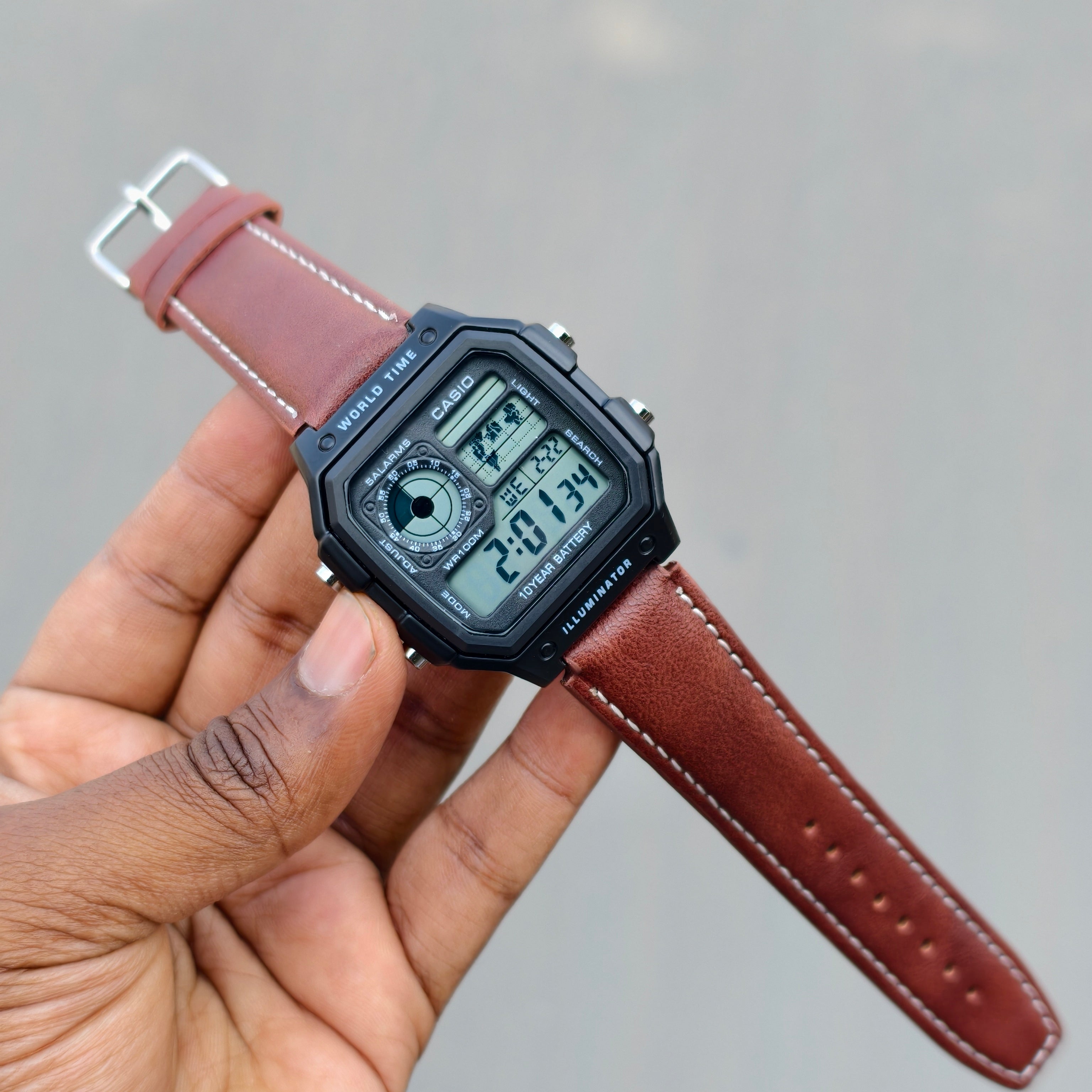 Casi# Vintage Illuminator - Brown/Black - OM SAI TIMEPIECE